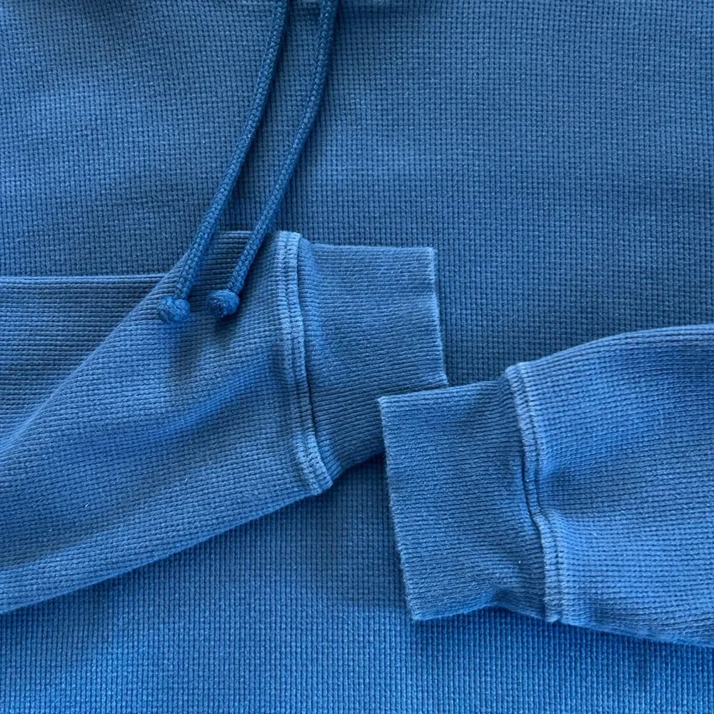 The North Face Mens Waffle Knit Pullover Hoodie Blue A7WS8 Size L